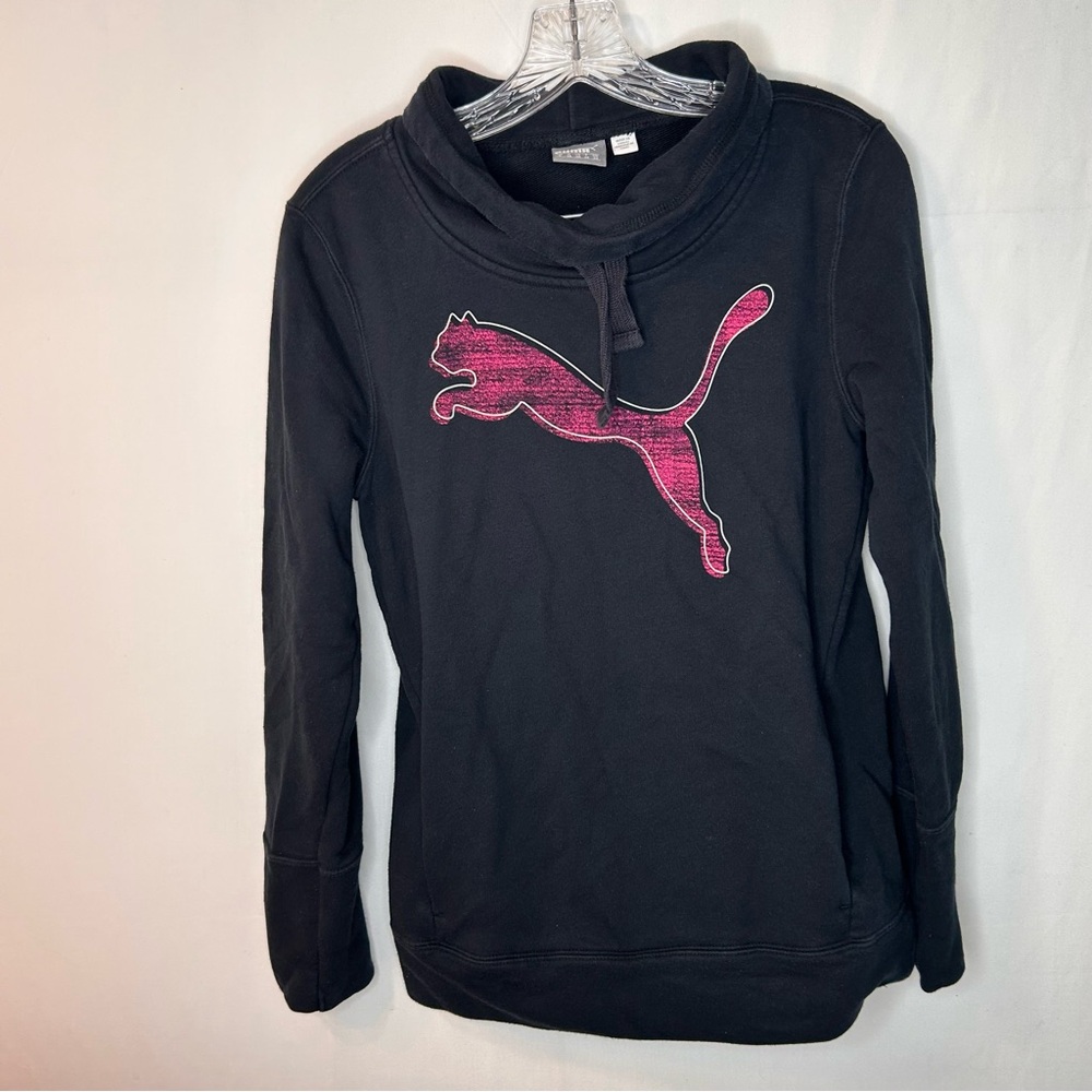 Puma Men’s Black Cotton Poly Blend Sweatshirt Long Sleeve Sweater Size S